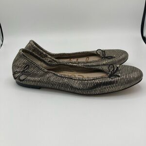 Sam Edelman Felicia Pewter Ballet Flats Shoes Size 8.5